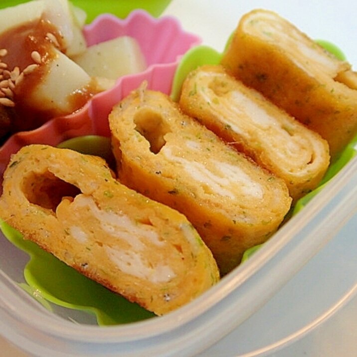 生姜香る しらすとあおさの卵焼き
